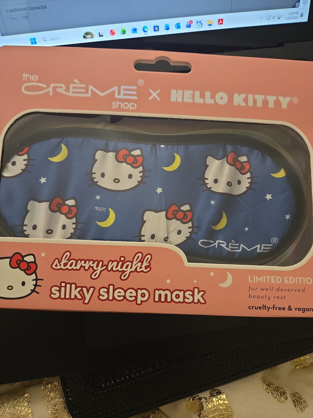 New Limited Edition The Crème Shop x Hello Kitty Starry Night Silk Sleep Mask
